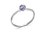 Кольцо из белого золота с танзанитом