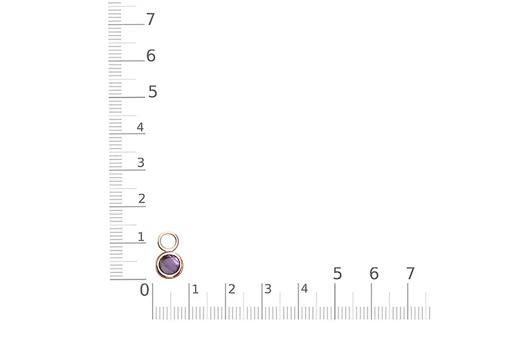 Подвеска серёг-трансформеров из красного золота с аметистом