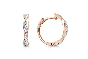 Серьги из красного золота с 20 фианитами