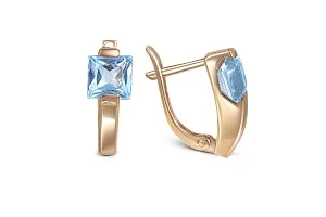 Серьги из красного золота с 2 топазами swiss