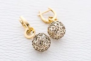 Основа серёг-трансформеров Шары из жёлтого золота без вставок