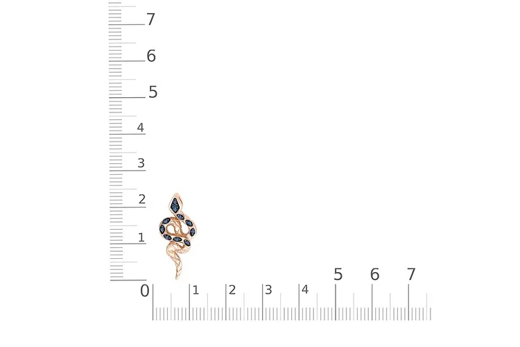 Подвеска Змея из красного золота с 10 сапфирами