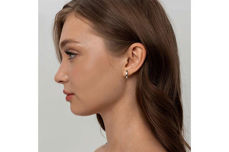 Основа серёг-трансформеров из белого золота без вставок