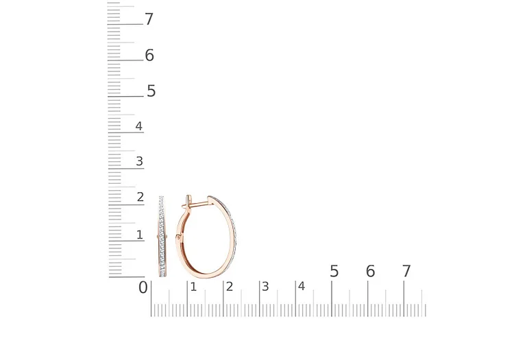 Серьги Дорожки из красного золота с 48 фианитами