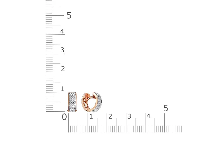 Серьги Дорожки из красного золота с 72 бриллиантами