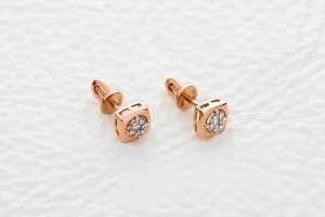 Серьги-пусеты Малинки из красного золота с 14 бриллиантами