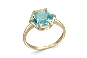 Кольцо из жёлтого золота с ситаллом