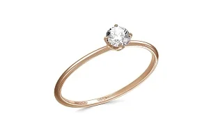 Кольцо из красного золота с фианитом