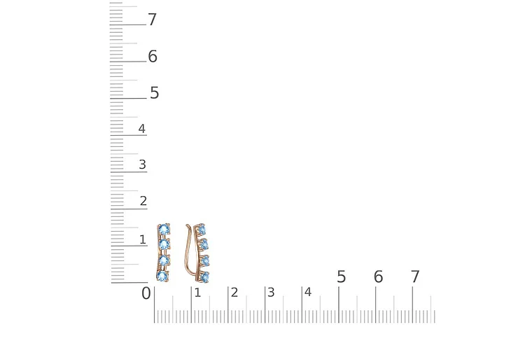 Серьги Дорожки из красного золота с 8 топазами swiss