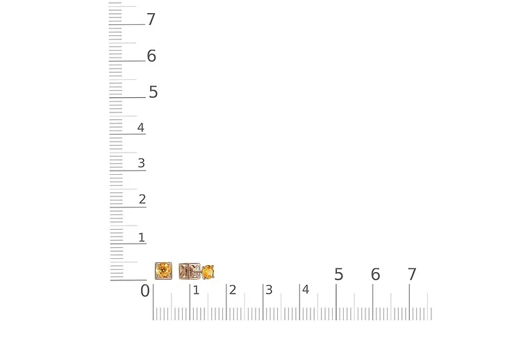 Серьги-пусеты из красного золота с 2 цитринами