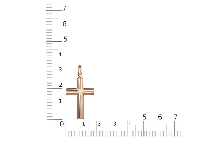 Подвеска Крест из красного золота без вставок