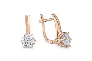 Серьги из красного золота с 2 муассанитами