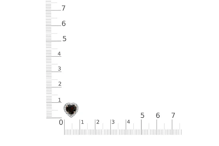 Подвеска Сердце из красного золота с гранатом и 18 фианитами