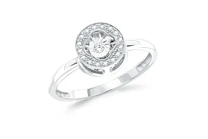 Кольцо Клевер из белого золота с 17 бриллиантами