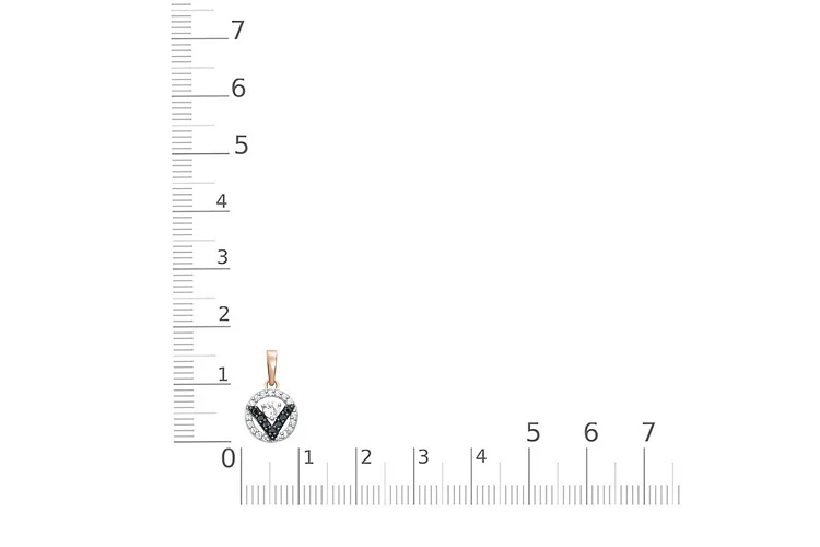Подвеска из красного золота с 25 фианитами