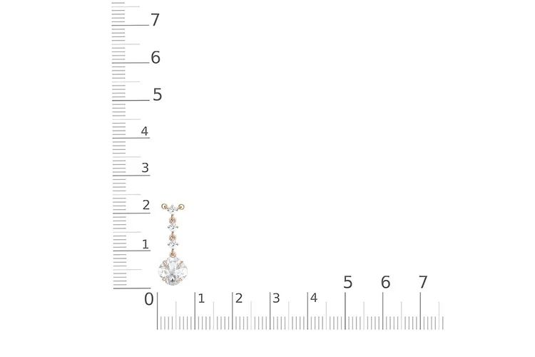 Колье из красного золота с горным хрусталём и 3 фианитами