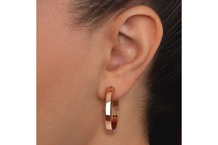 Серьги-конго из красного золота без вставок