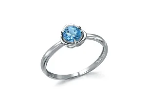 Кольцо из белого золота с топазом swiss