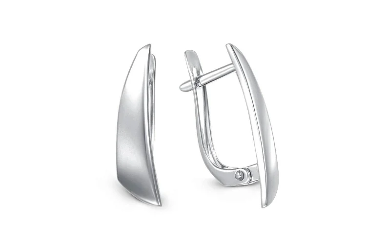 Серьги из белого золота без вставок