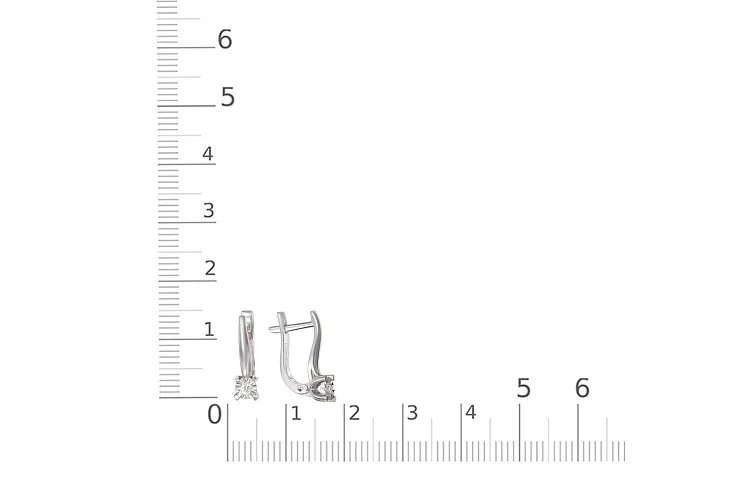 Серьги из белого золота с 2 бриллиантами