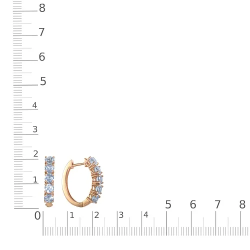 Серьги Дорожки из красного золота с 10 топазами sky