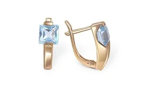 Серьги из красного золота с 2 топазами sky