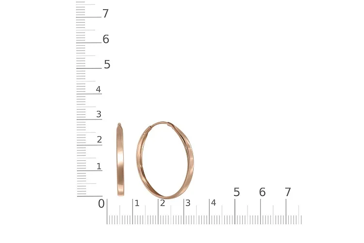 Серьги-конго из красного золота без вставок