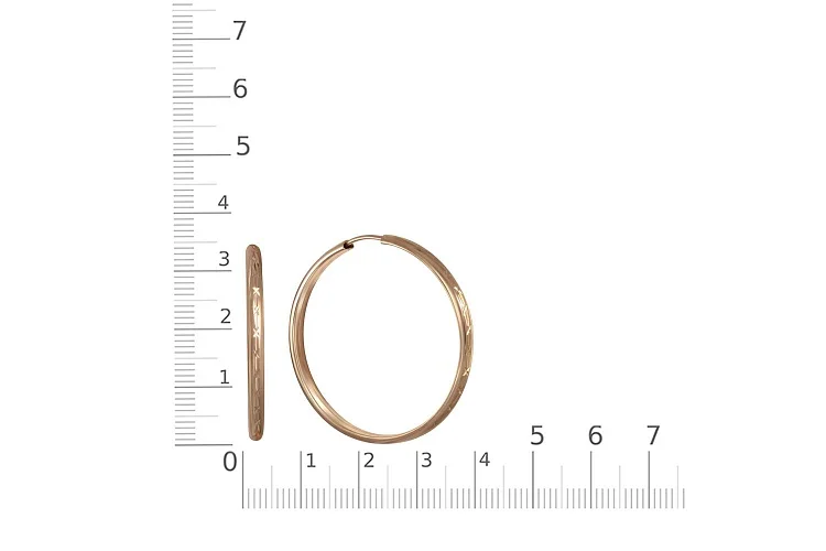 Серьги-конго из красного золота без вставок