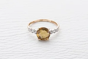 Кольцо из красного золота с султанитом и 6 фианитами