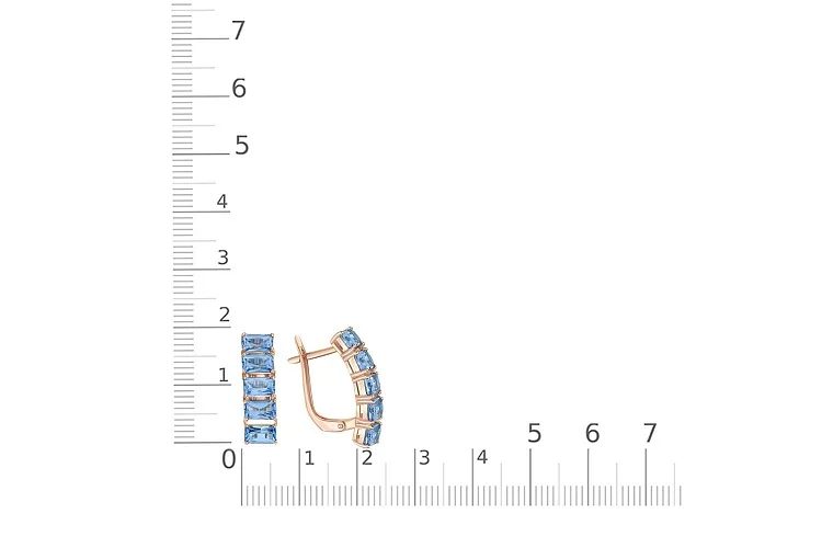 Серьги из красного золота с 10 топазами swiss