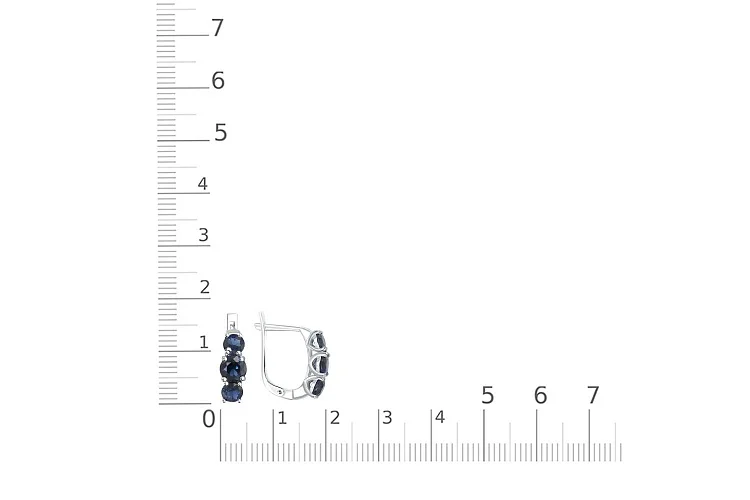 Серьги из белого золота с 6 корундами