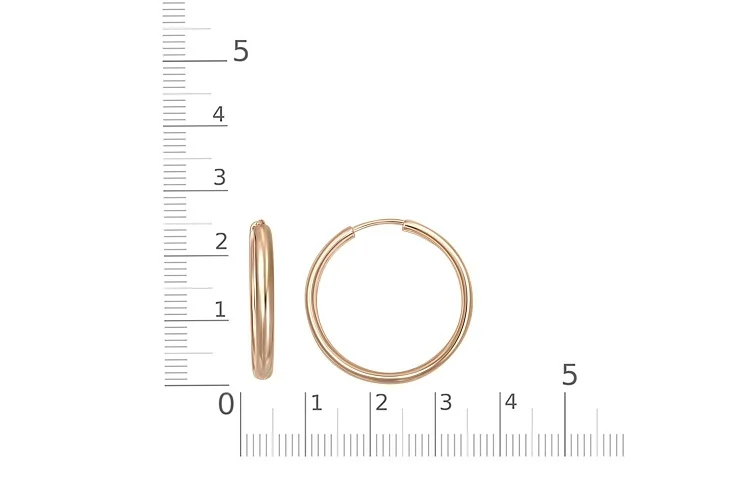Серьги-конго из красного золота без вставок
