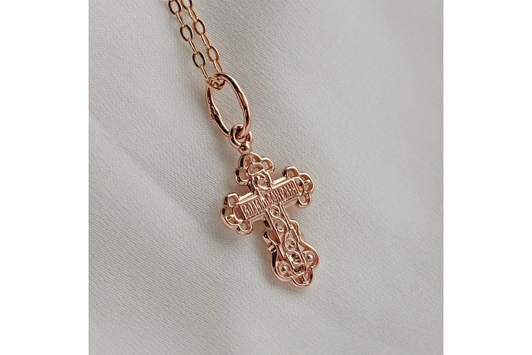 Крест из красного золота без вставок