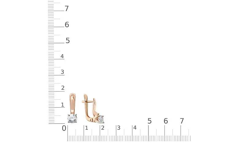 Серьги из красного золота с 2 муассанитами