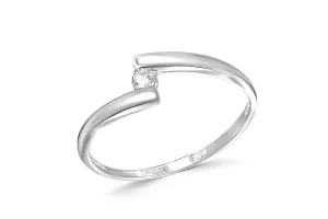 Кольцо из белого золота с бриллиантом