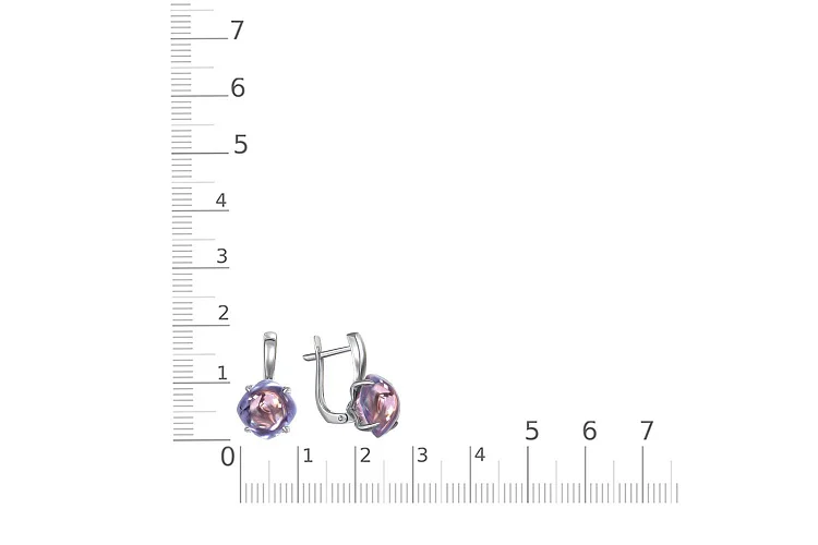 Серьги из белого золота с 2 наноситалами