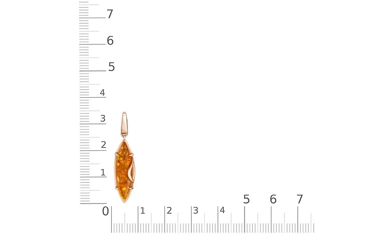 Подвеска из красного золота с янтарём