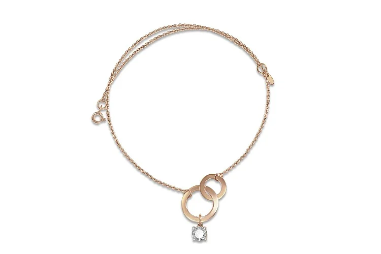 Колье Круг из красного золота с фианитом