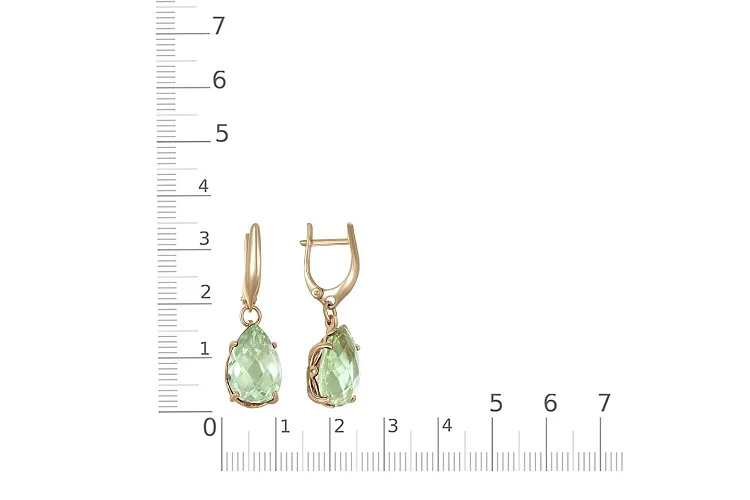 Серьги из красного золота с 2 аметистами