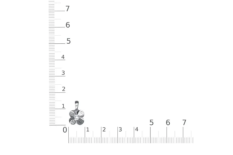 Подвеска Цветок из белого золота с фианитом