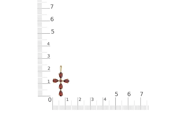 Крест из жёлтого золота с 6 гранатами