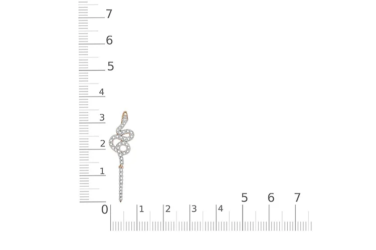 Подвеска Змея из красного золота с 38 фианитами