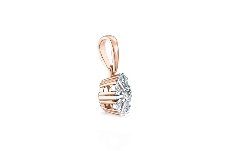 Подвеска из красного золота с 9 бриллиантами
