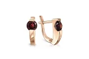 Серьги из красного золота с 2 гранатами