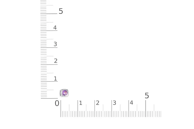 Кулон Квадрат из белого золота с аметистом