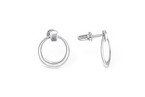 Серьги-пусеты Круги из белого золота без вставок