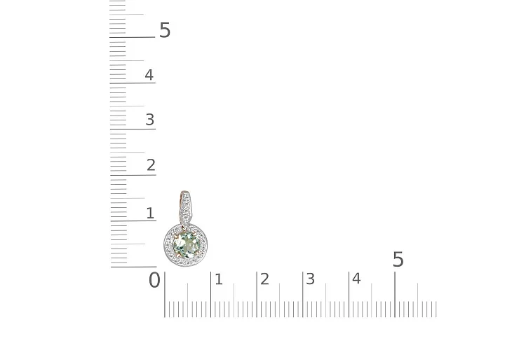 Подвеска из красного золота с аметистом и 21 фианитами