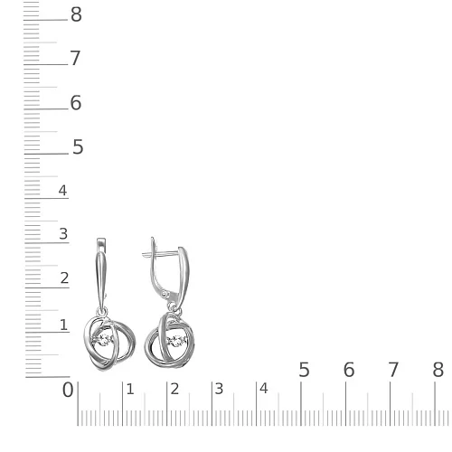 Серьги из белого золота с 2 бриллиантами