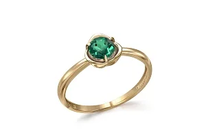 Кольцо из жёлтого золота с изумрудом