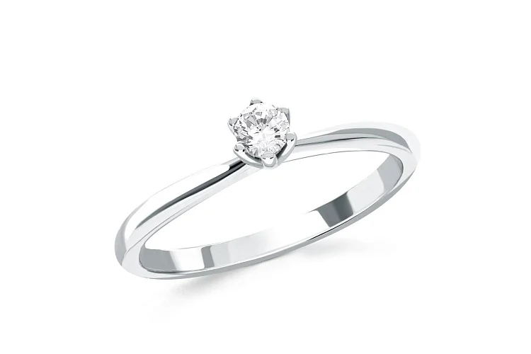 Кольцо из белого золота с бриллиантом